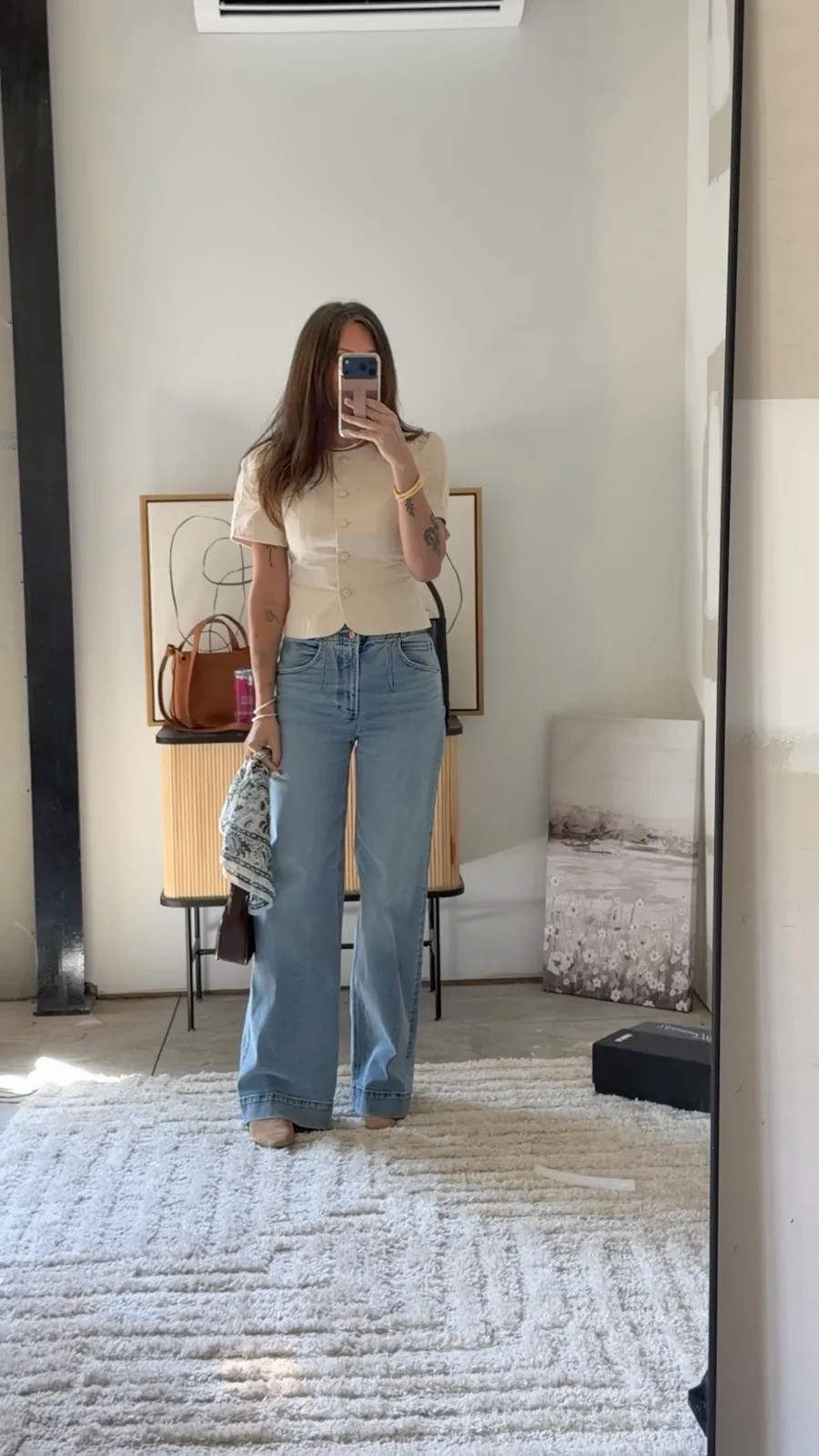 wearing small top and 27" jeans 

 #LTKootd #LTKOver40 #LTKSaleAlert