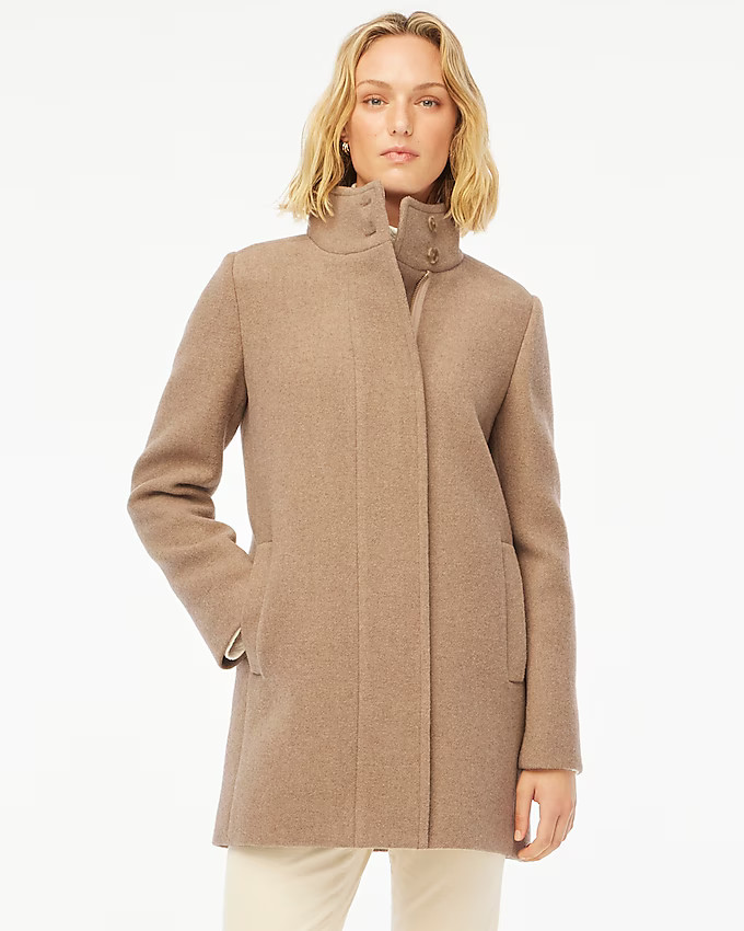 City coat with button neck | J.Crew Factory