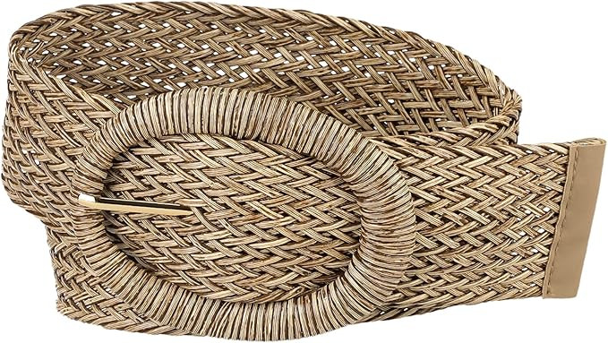 Allegra K Womens Woven Belts Wide Waist Belts for Dress Decor Adjustable | Amazon (US)