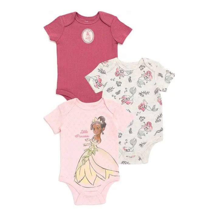 Disney Princess Baby Boys Bodysuit, 3-Pack, Sizes 0-24 Months - Walmart.com | Walmart (US)