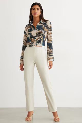 Kendall Faux Leather Slim Pants | Dynamite Clothing