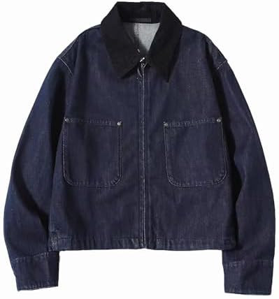 Womens Cropped Bomber Jacket Corduroy Collar Barn Coat Lightweight Utility Zip Up Cotton Canvas W... | Amazon (US)