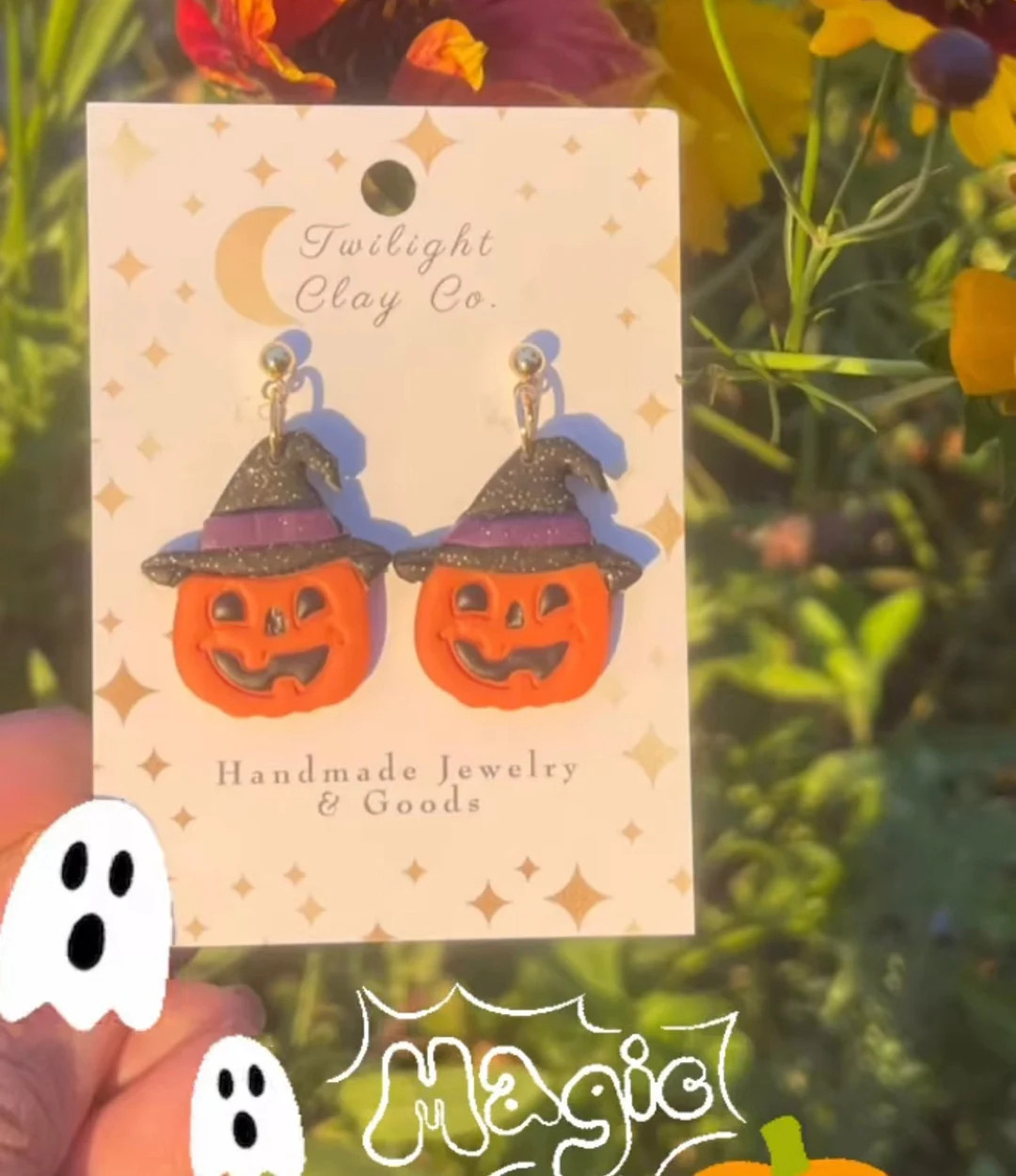 Halloween Witch Pumpkin Earrings | Etsy (US)