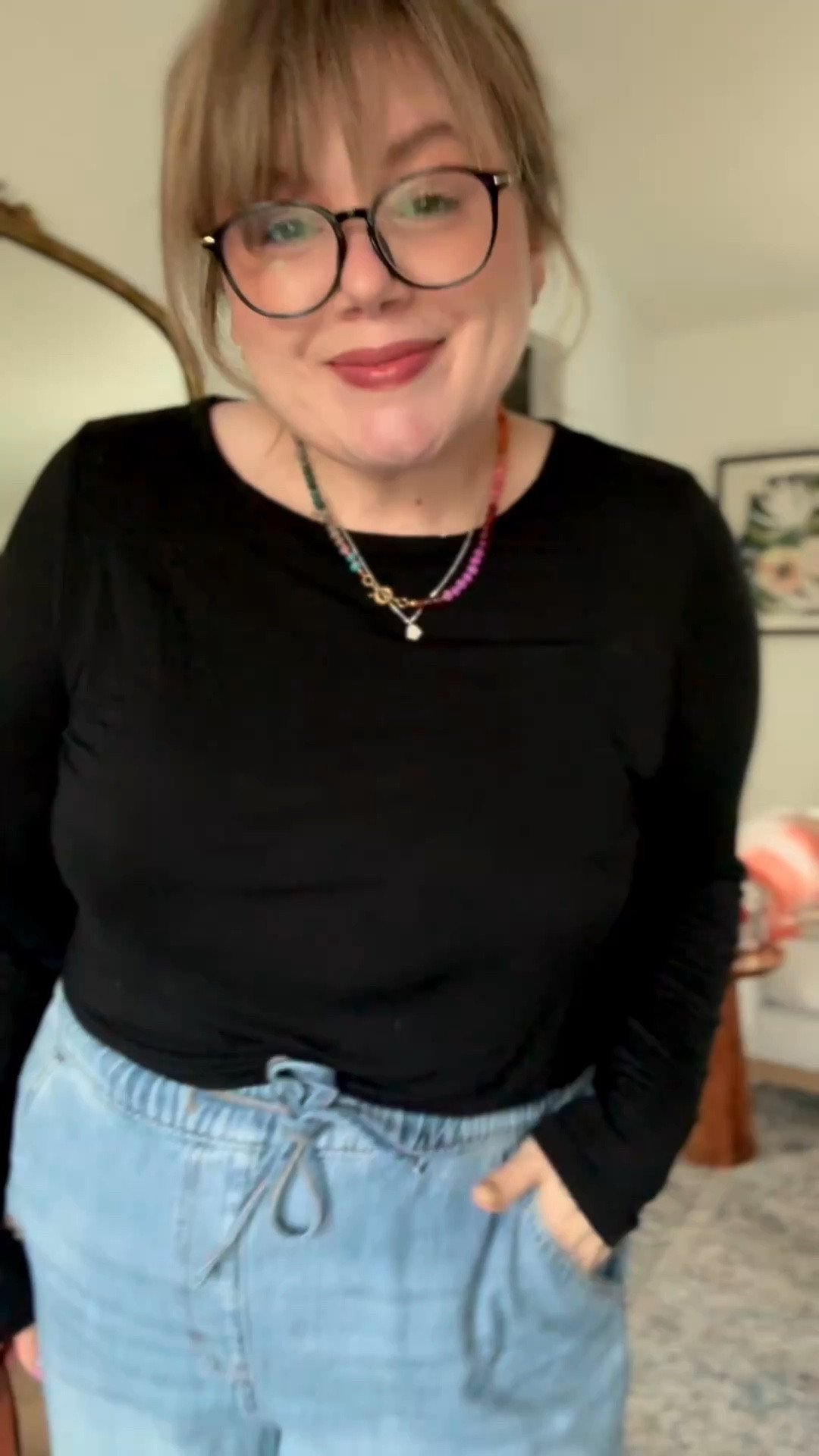 Black top and denim! 

#LTKMidsize #LTKspring #LTKPlusSize