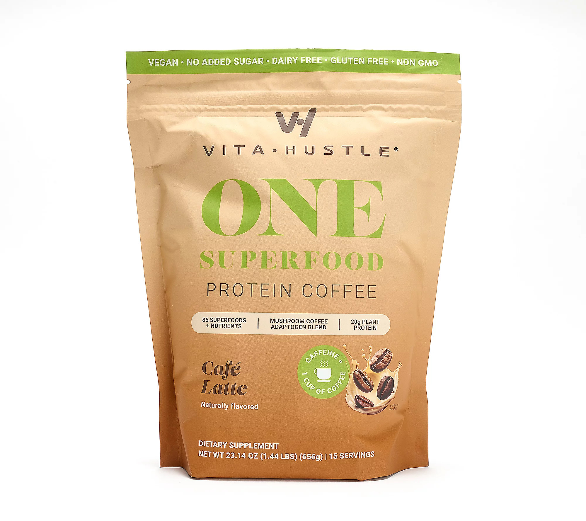 VitaHustle ONE Protein Cafe Latte 15 Serving by Kevin Hart | QVC