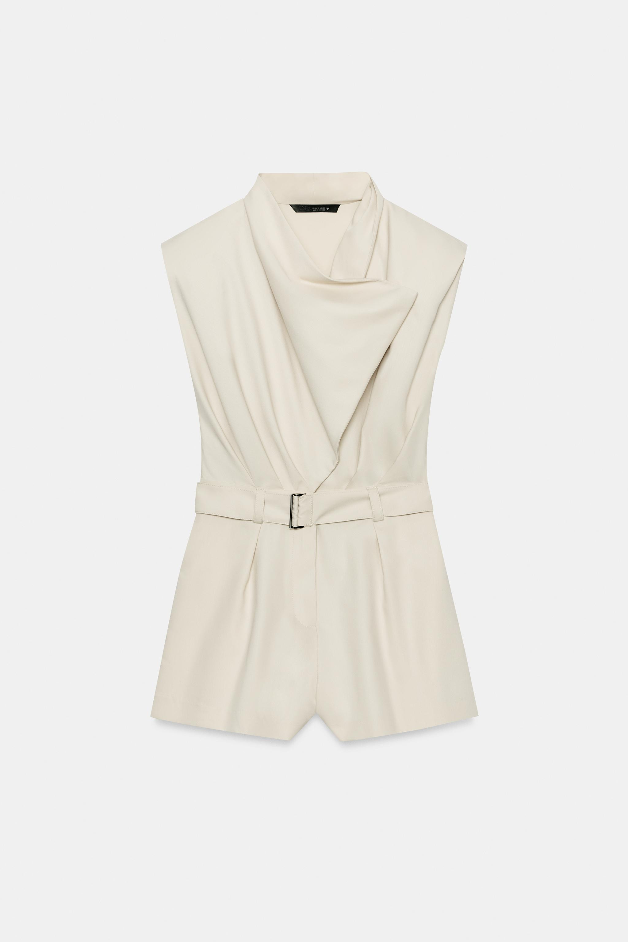 SHOULDER PAD BELTED SHORT JUMPSUIT | Zara US