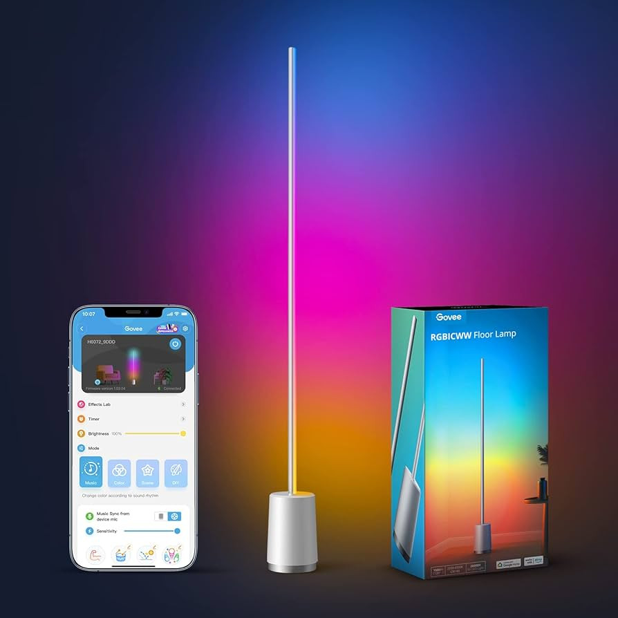 Govee Floor Lamp, RGBIC Lyra Color Changing Corner Lamp, Modern LED Lights with Wi-Fi App Control... | Amazon (US)
