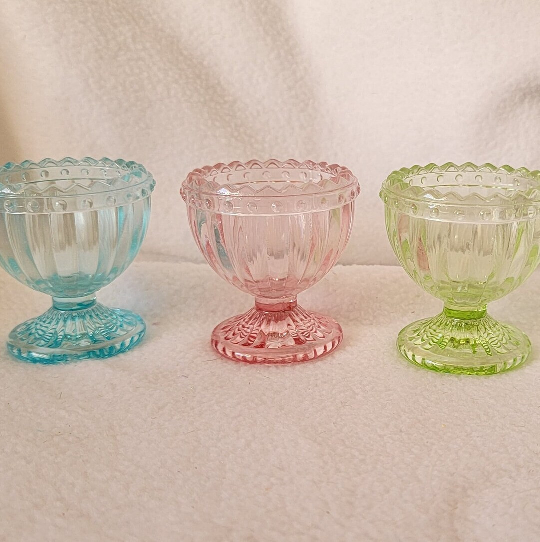 Easter Egg Cups GLASS, You Choose, Egg Display, Egg Holders, Blue, Pink, Green - NEW Old Stock - ... | Etsy (US)