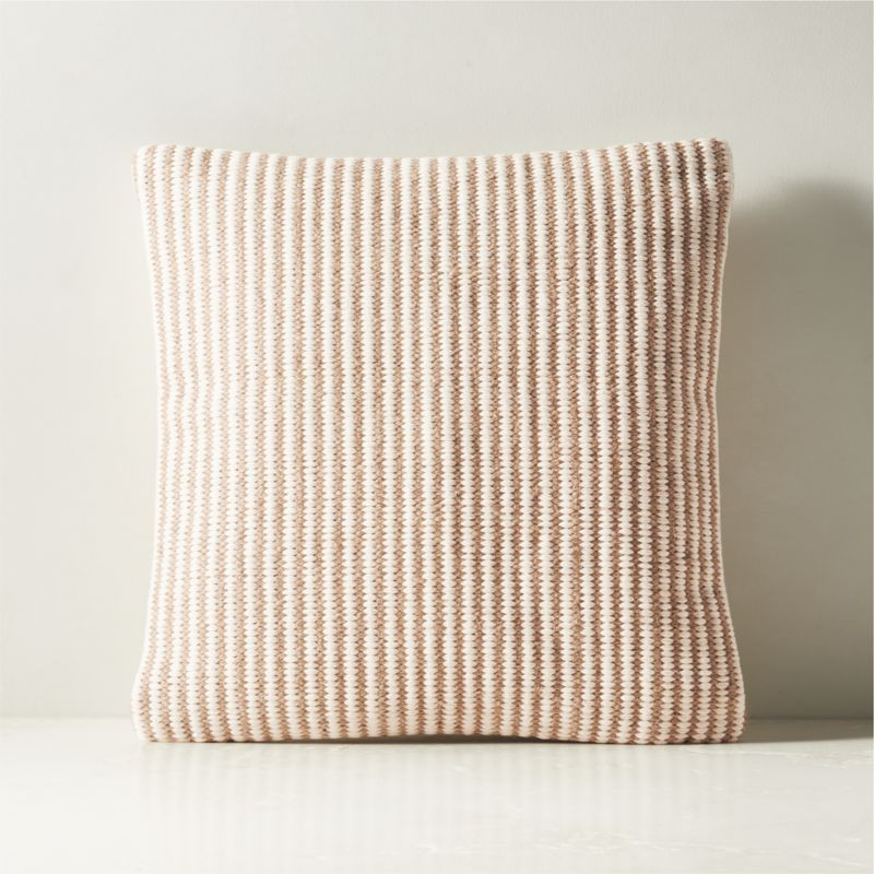 Cove Light Brown Jute and Cotton Throw Pillow Cover 18" | CB2 | CB2