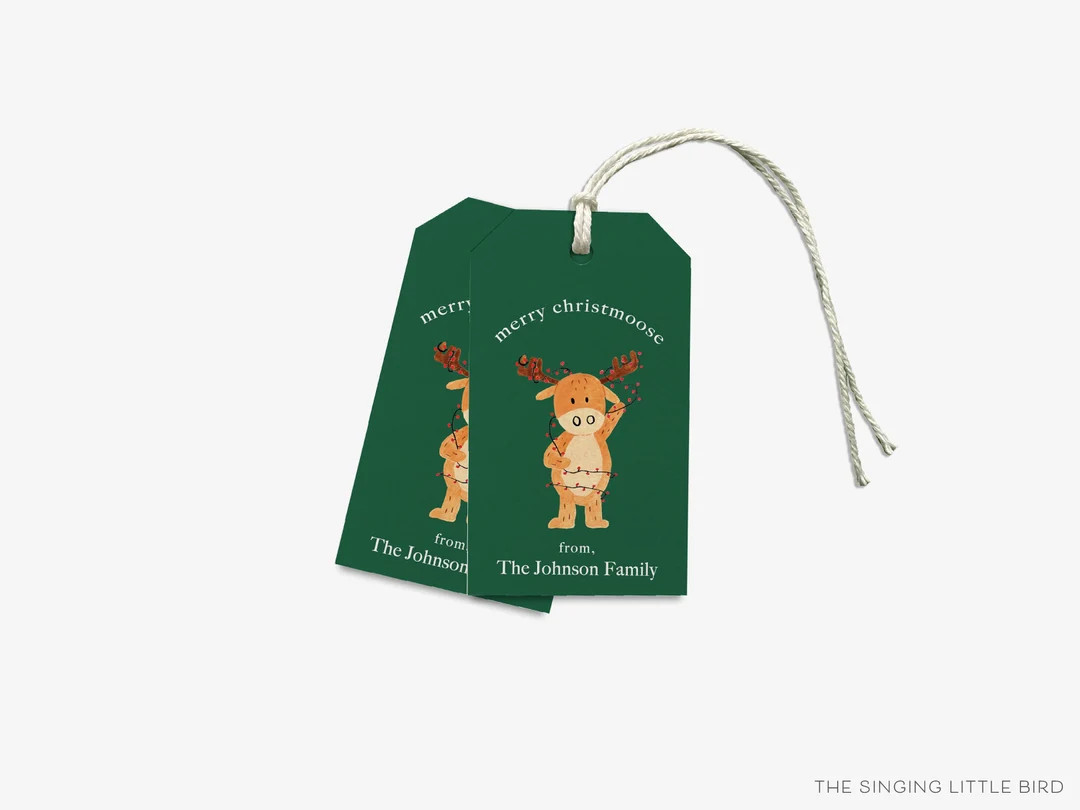 Christmas Personalized Gift Tags | Merry Christmoose Gift Tags | Custom Gift Tag | Holiday Family... | Etsy (US)