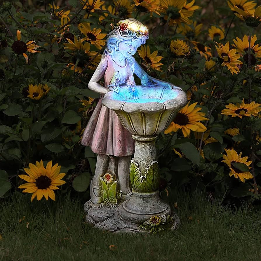 Fairy Garden Statue, Solar Garden Angel Figurine Outdoor Decoration Waterproof Resin Garden Sculp... | Amazon (US)