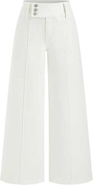 CIDER Women's Wide Leg Jeans Mid Waist Front Seam Loose Fit Pants Vintage Y2K Stretchy Jeans | Amazon (US)