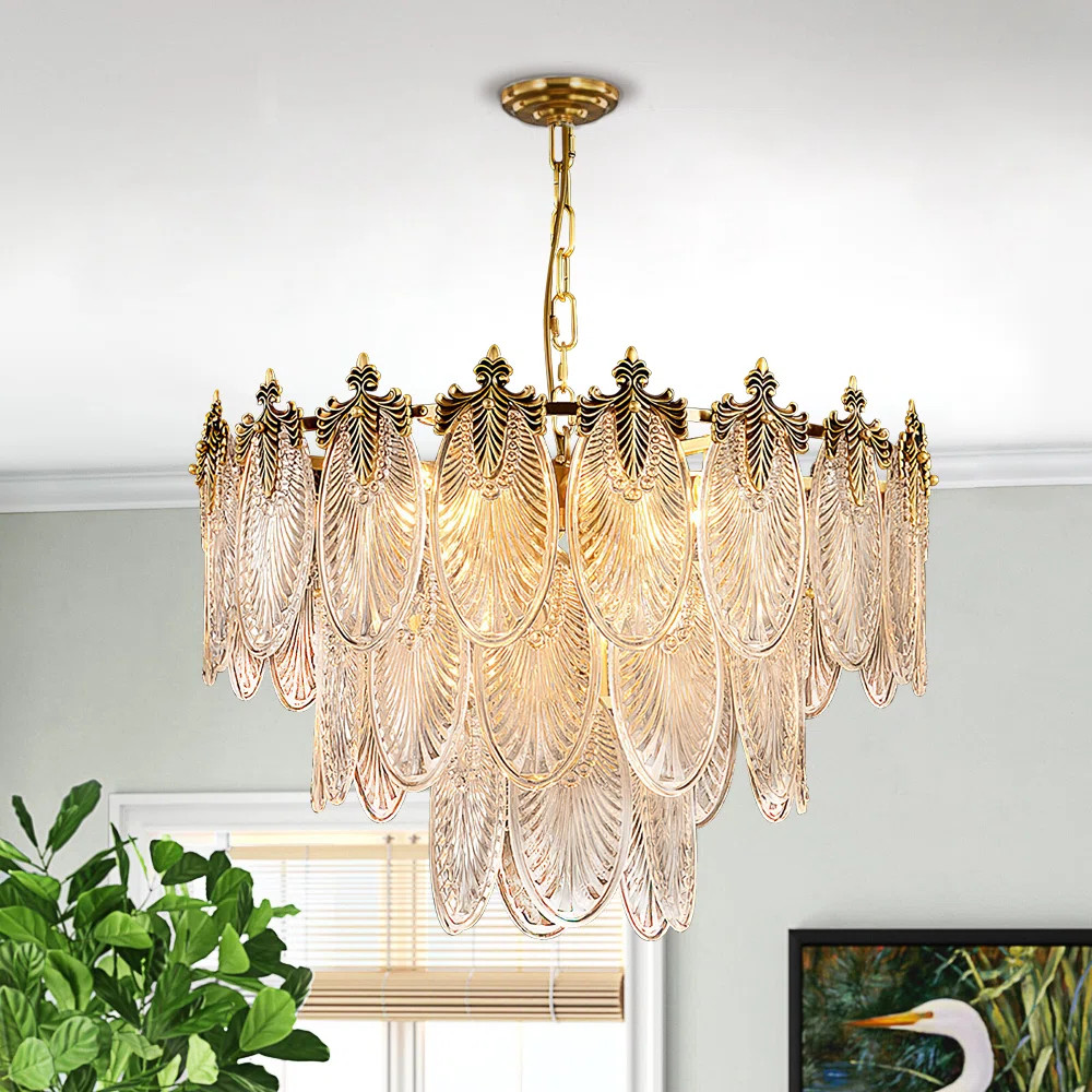 House of Hampton® Encarna 23.5" Modern 8 - Light Dimmable Tiered Chandelier & Reviews | Wayfair | Wayfair North America