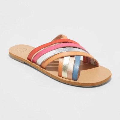Women's Laila Crossband Strappy Slide Sandals - A New Day™ | Target