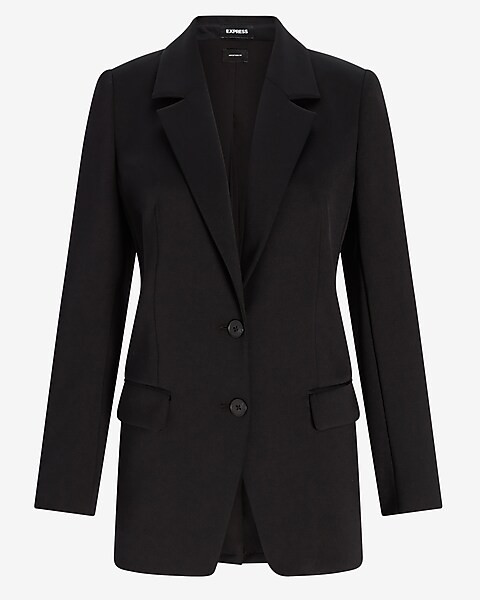 Nylon Notch Lapel Boyfriend Blazer | Express