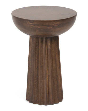 20in Fluted Wooden Side Table | TJ Maxx