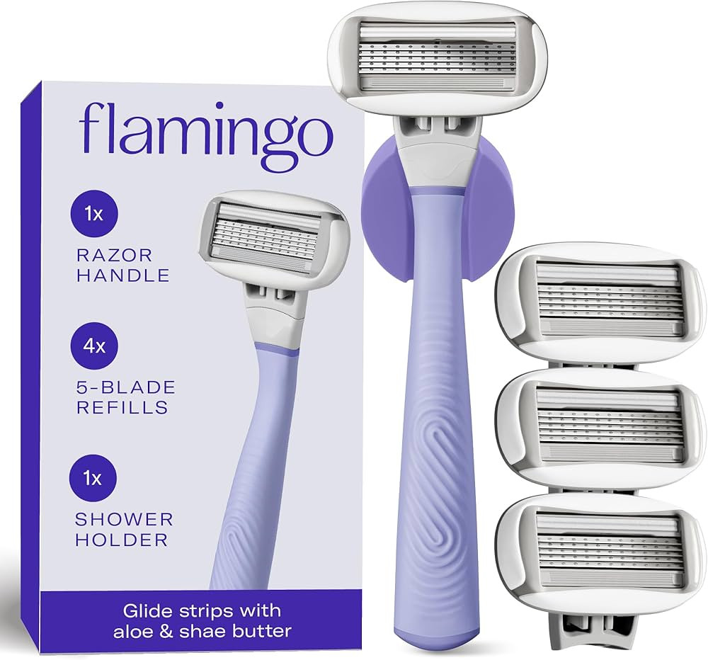 Flamingo Shaving Razor Set for Women - Original Razor Handle, 4 Blade Refills, and Shower Holder ... | Amazon (US)