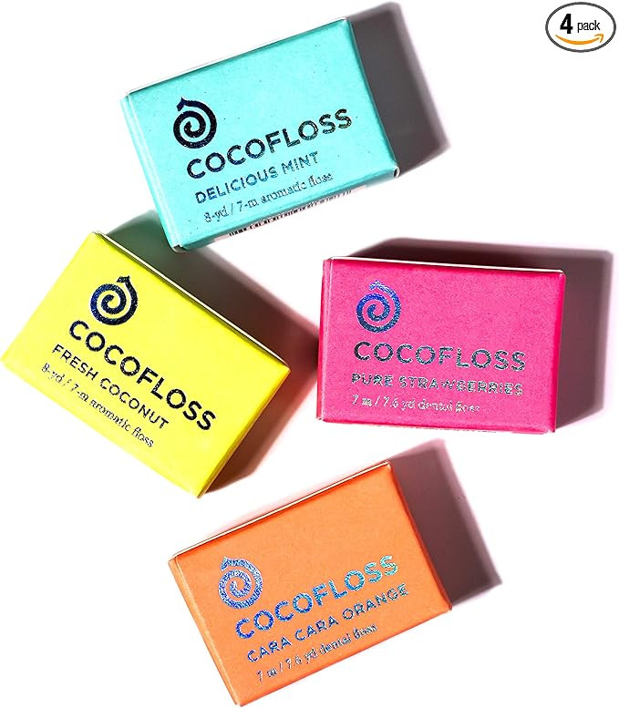 Amazon.com : COCOFLOSS Coconut Oil–Infused Woven Dental Floss | Sampler: 4 Travel Floss Minis |... | Amazon (US)