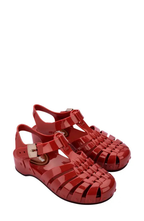 Melissa x Scholl Possession Pescura Ankle Strap Platform Fisherman Sandal in Red at Nordstrom, Size 6 | Nordstrom