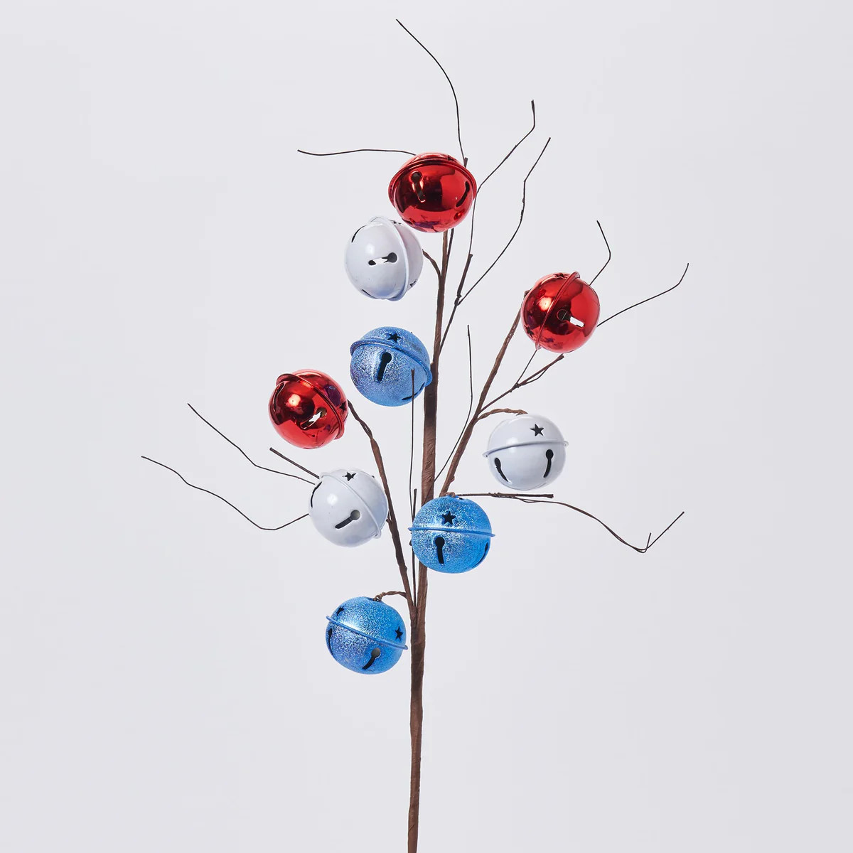 Patriotic Red, White & Blue Bells American Holiday Branch Spray - 24" | Darby Creek Trading