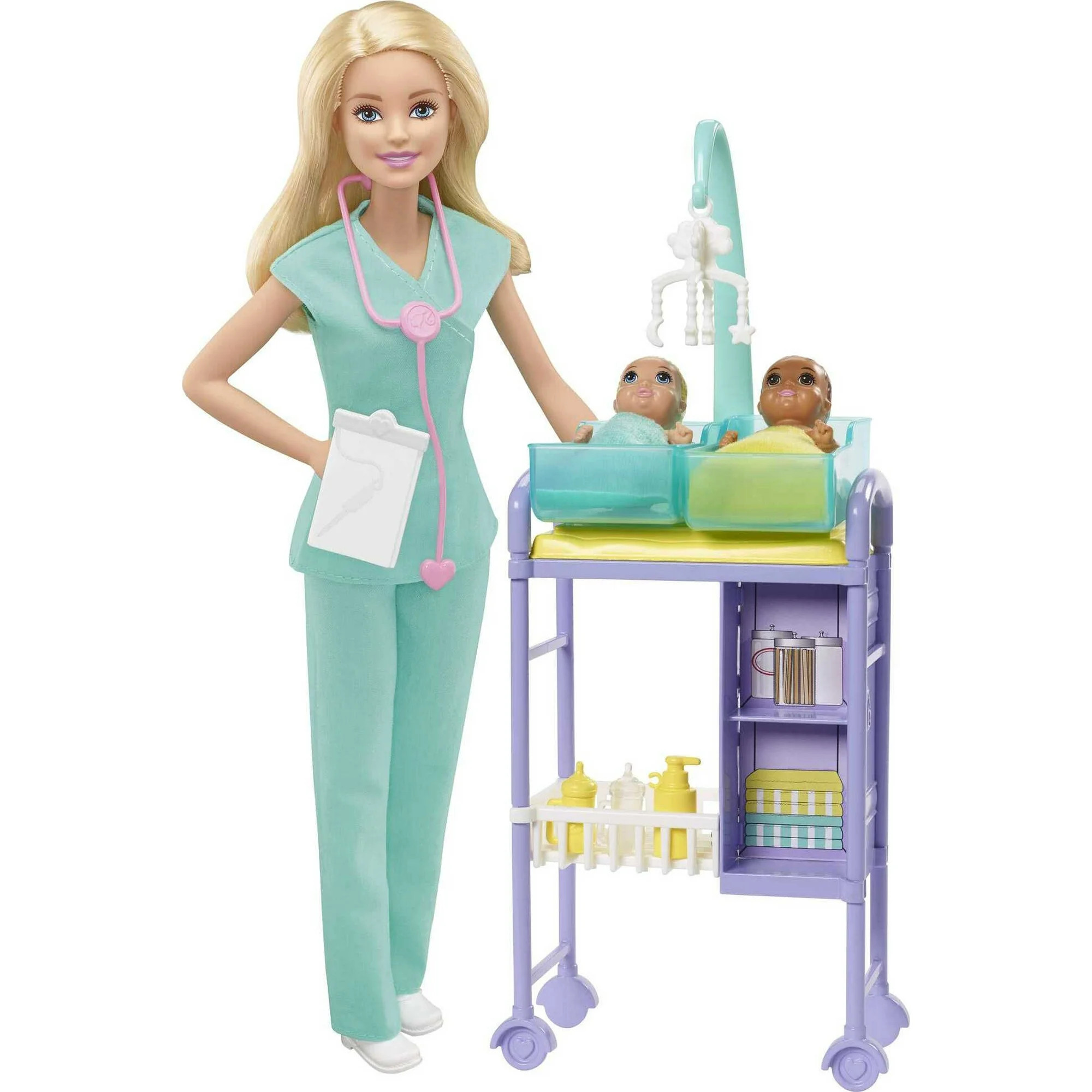 Barbie Careers Baby Doctor Playset with Blonde Fashion Doll, 2 Baby Dolls, Furniture & Accessorie... | Walmart (US)
