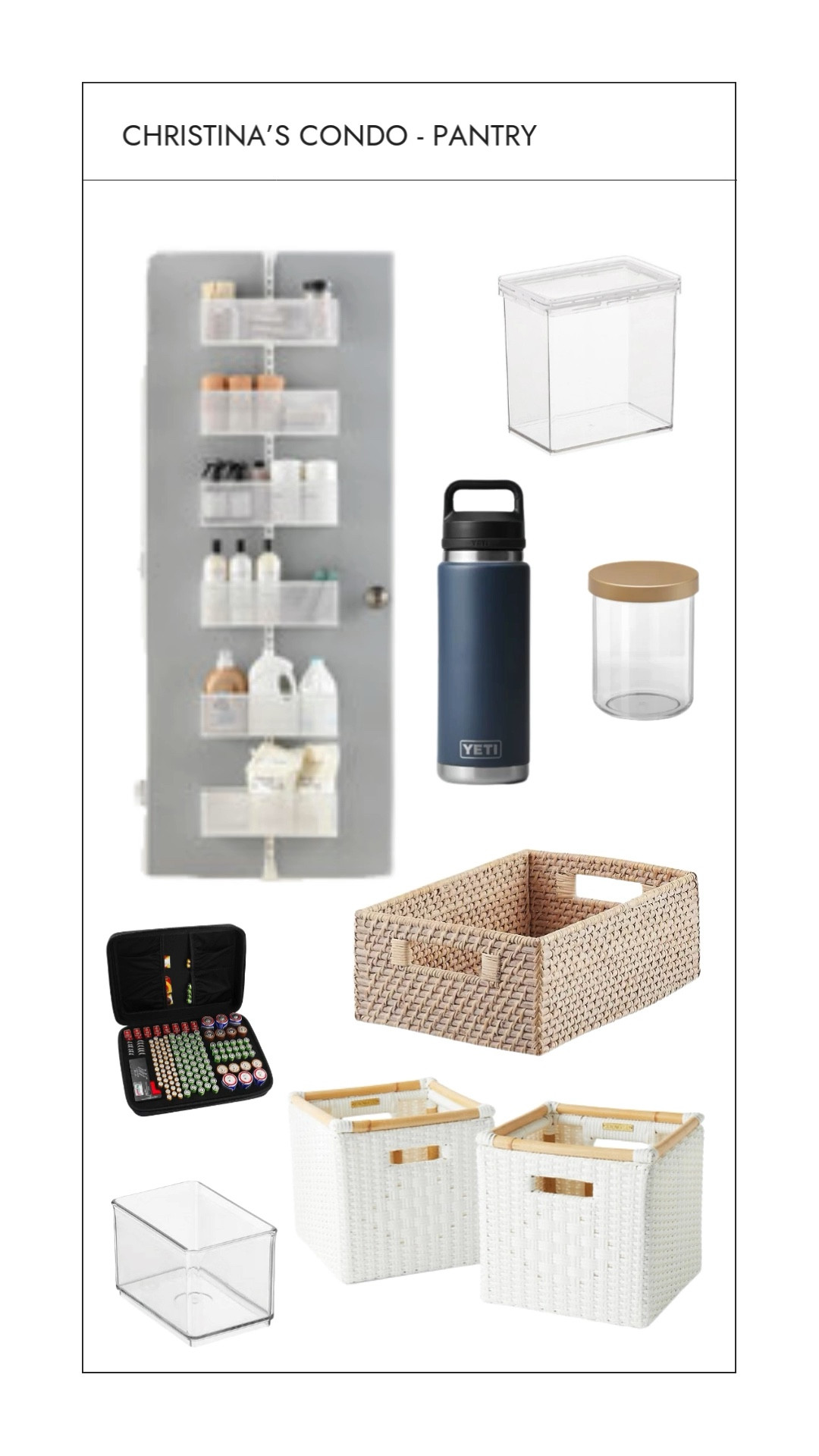 Christina’s Condo truly maximizes function in minimal space. Product all-star Elfa Over the Door Storage is complimented by gorgeous baskets from The Container Store and Serena and Lily  
 

#LTKFamily #LTKHome