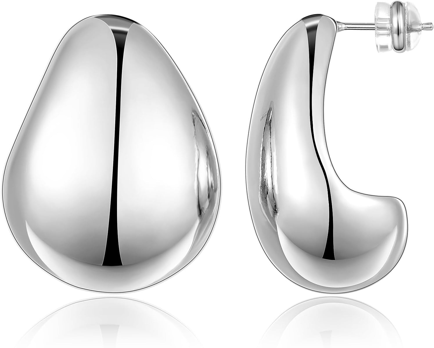 KissYan Chunky Gold Hoop Earrings for Women, 14K Gold Plated Lightweight Hollow Open Hoops Thick ... | Amazon (US)