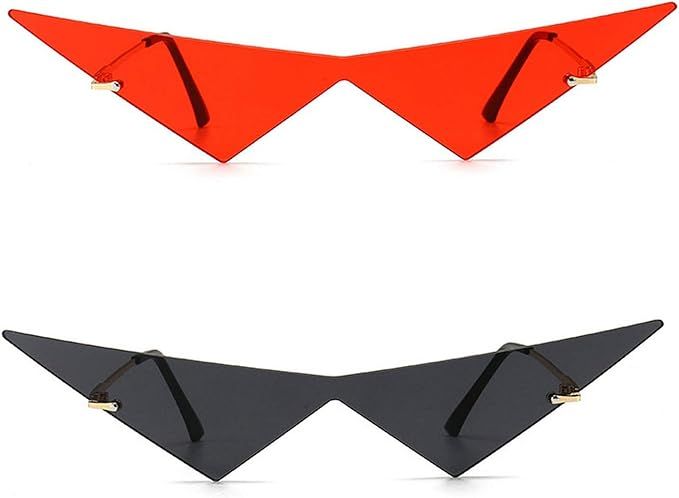 2pack Triangle One Piece Frameless Sunglasses For Women Trendy Ocean Lens Sun Glasses Men Party P... | Amazon (US)