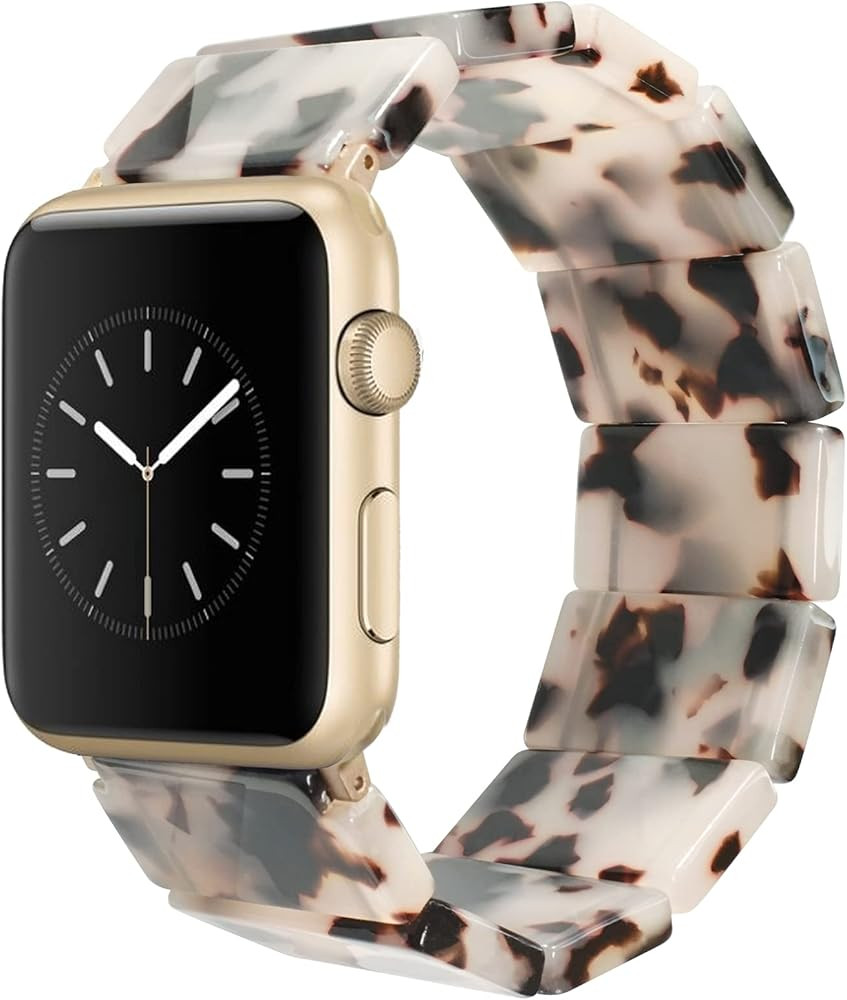 Heesch Resin Fashion Watch Band Compatible with Apple Watch Series Ultra//10/9/8/7/SE/6/5/4, Tort... | Amazon (US)