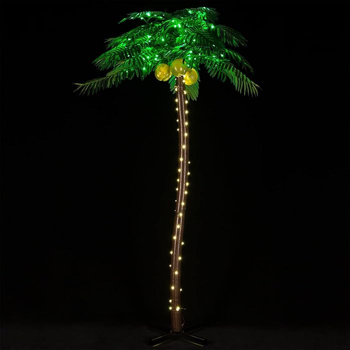 TYBEEU 7ft LED Palm Tree with 192 LEDs, Reinforced Heavy-Duty Base, Timer & Dimming, Decorative A... | Amazon (US)
