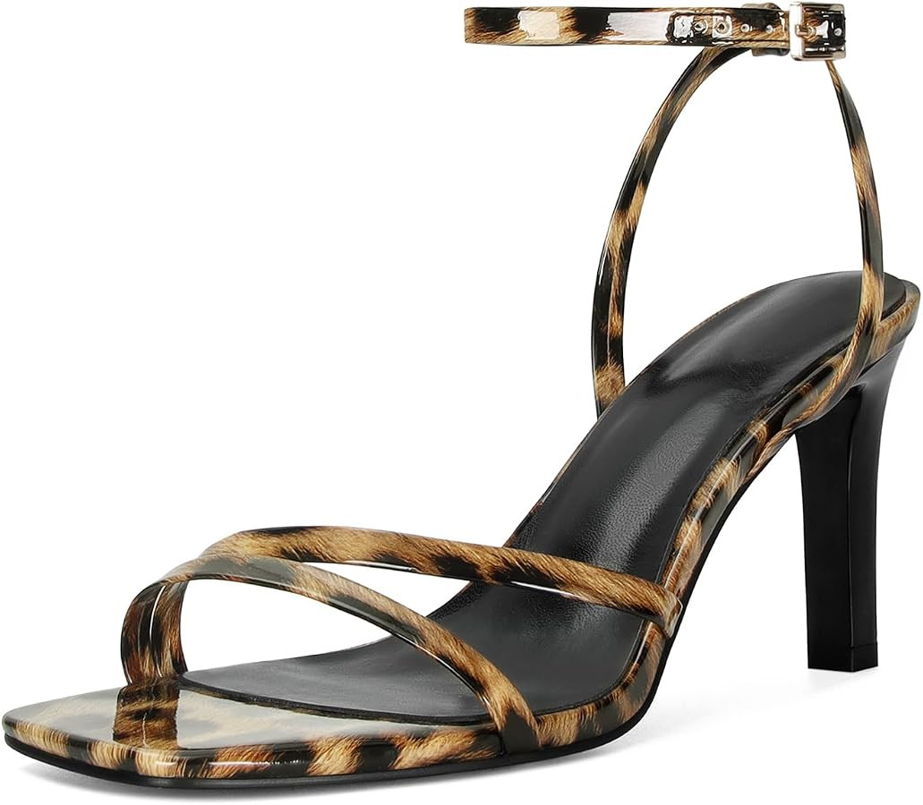 SOVANYOU Heeled Sandals for Women Dressy Square Open Toe Strappy High Heels with Ankle Strap for ... | Amazon (US)
