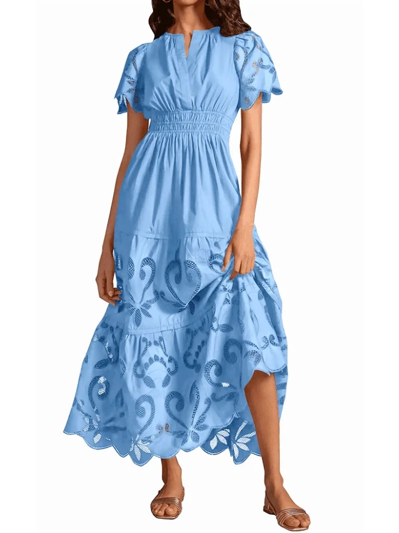 PRETTYGARDEN Women's Midi V-Neck Midi Dress. Recommended summer outfits. | Walmart (US)