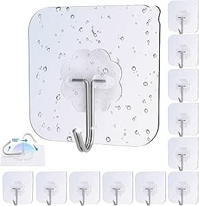 iToncs Adhesive Hooks Sticker Hooks, Self Adhesive Hook Heavy Duty Strong Adhesive Hooks Waterpro... | Amazon (UK)