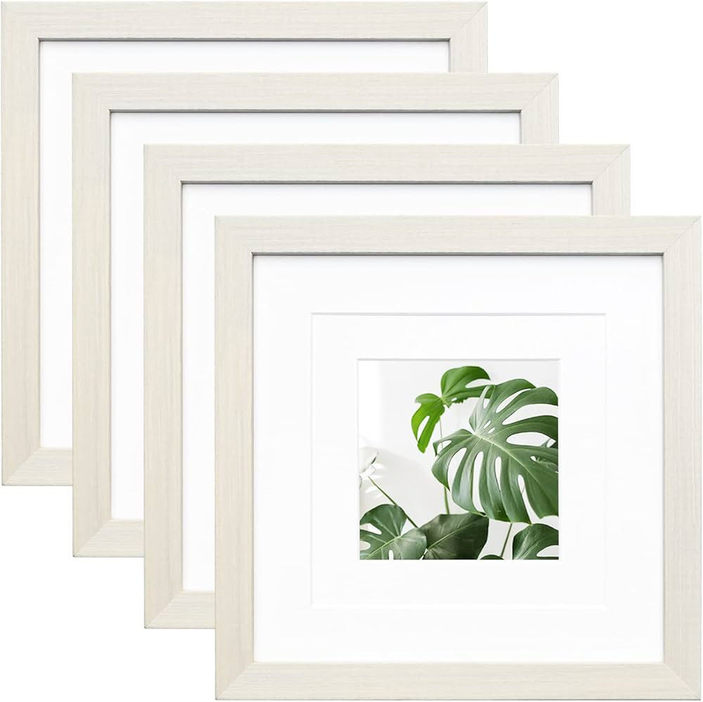 Egofine 8x8 Picture Frames Made of Solid Wood with Plexiglass, Display Pictures 4x4/6x6 with Mat ... | Amazon (US)