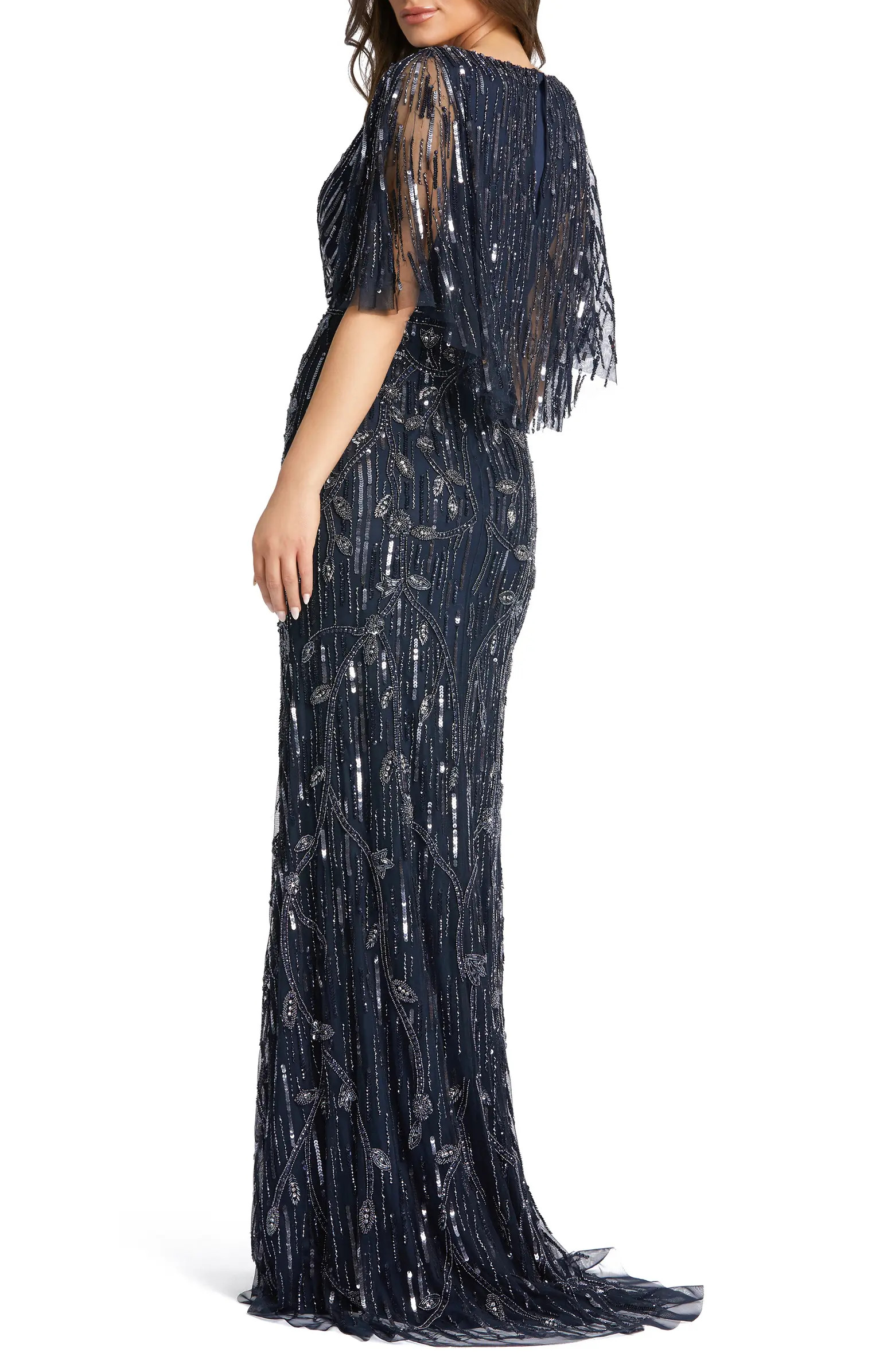 Sequin Flutter Sleeve Mermaid Gown | Nordstrom