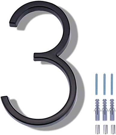 5 Inch Floating House Number 3, VONDERSO Black Metal Modern Outdoor Address Sign for Yard Street ... | Amazon (US)