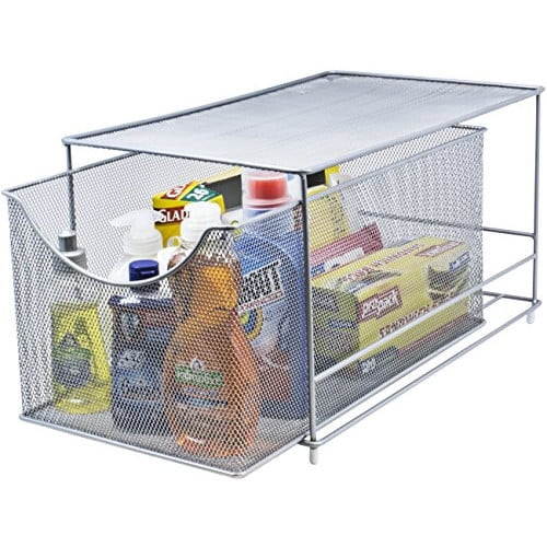 Sorbus Stackable Drawer Organizer with Cover 1-Shelf, 15.5 x 9.62 x 9 inches, Silver | Walmart (US)