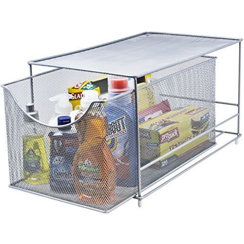 Sorbus Stackable Drawer Organizer with Cover 1-Shelf, 15.5 x 9.62 x 9 inches, Silver | Walmart (US)