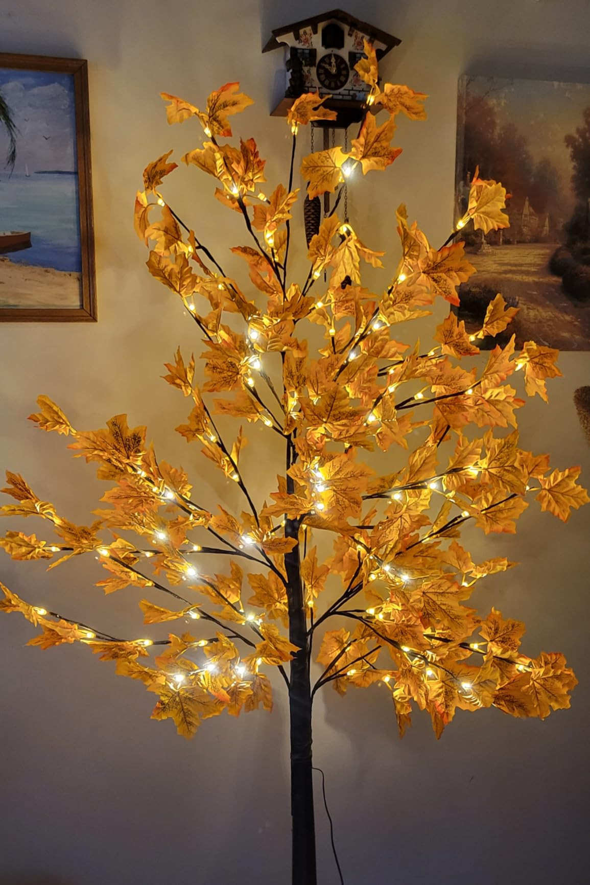 LIGHTSHARE 6FT 120LED Artificial Lighted Maple Tree Warm White Fall Decorations Indoor Ourdoor, O... | Amazon (US)