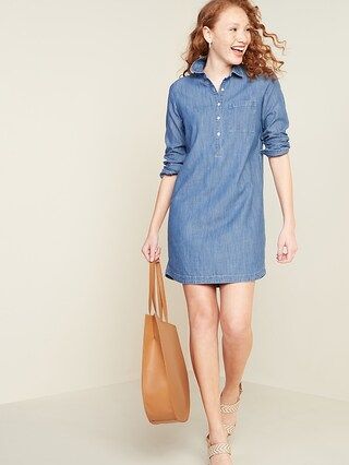 Chambray Shirt Dress for Women | Old Navy (US)