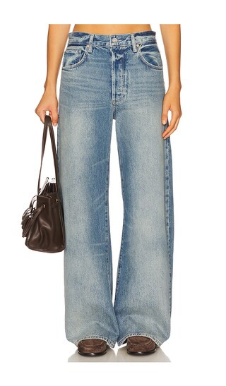 Arellia Barrel Leg Jeans With Covered Buttonfly in Terrin | Revolve Clothing (Global)