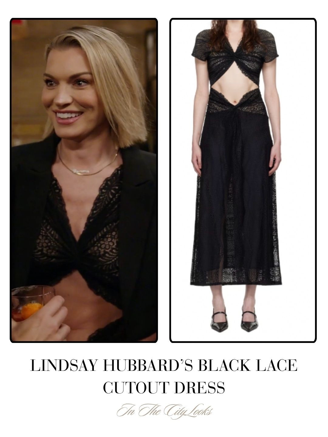 Lindsay Hubbard’s Black Lace Cutout Dress