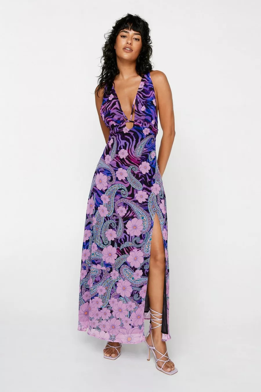 Floral Strappy Back Side Split Maxi Dress | Nasty Gal UK (+IE)