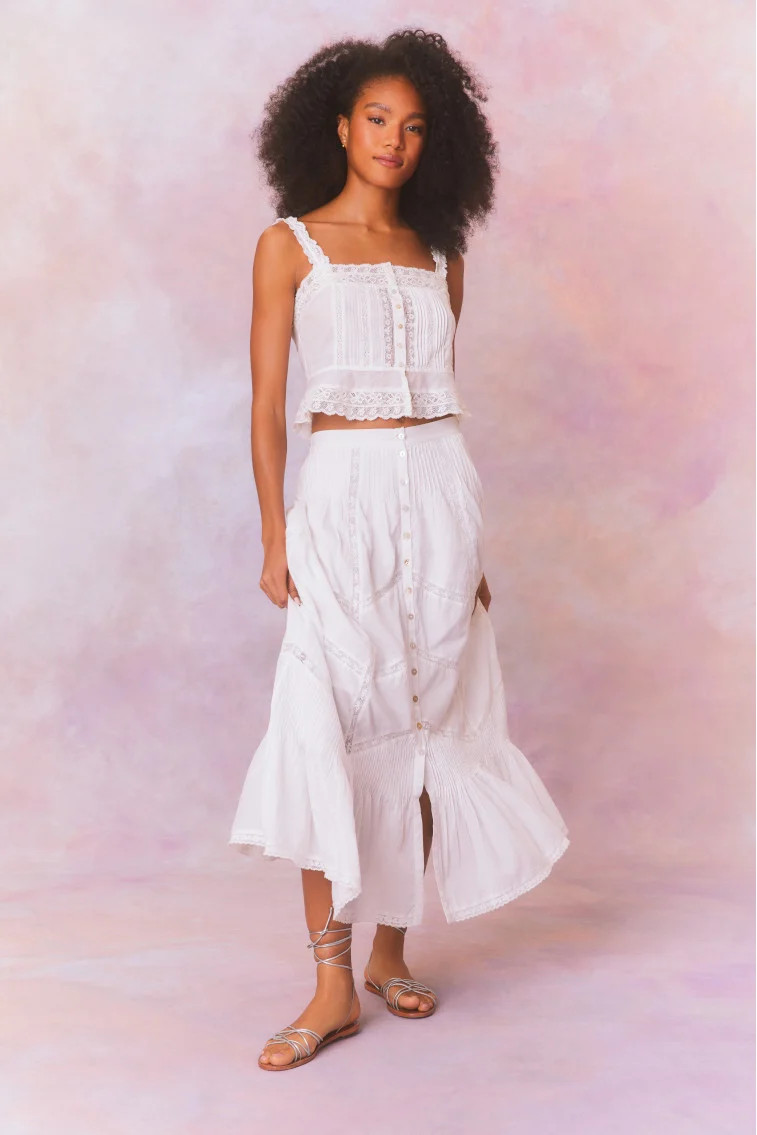 Ritson Cotton Midi Skirt | LoveShackFancy