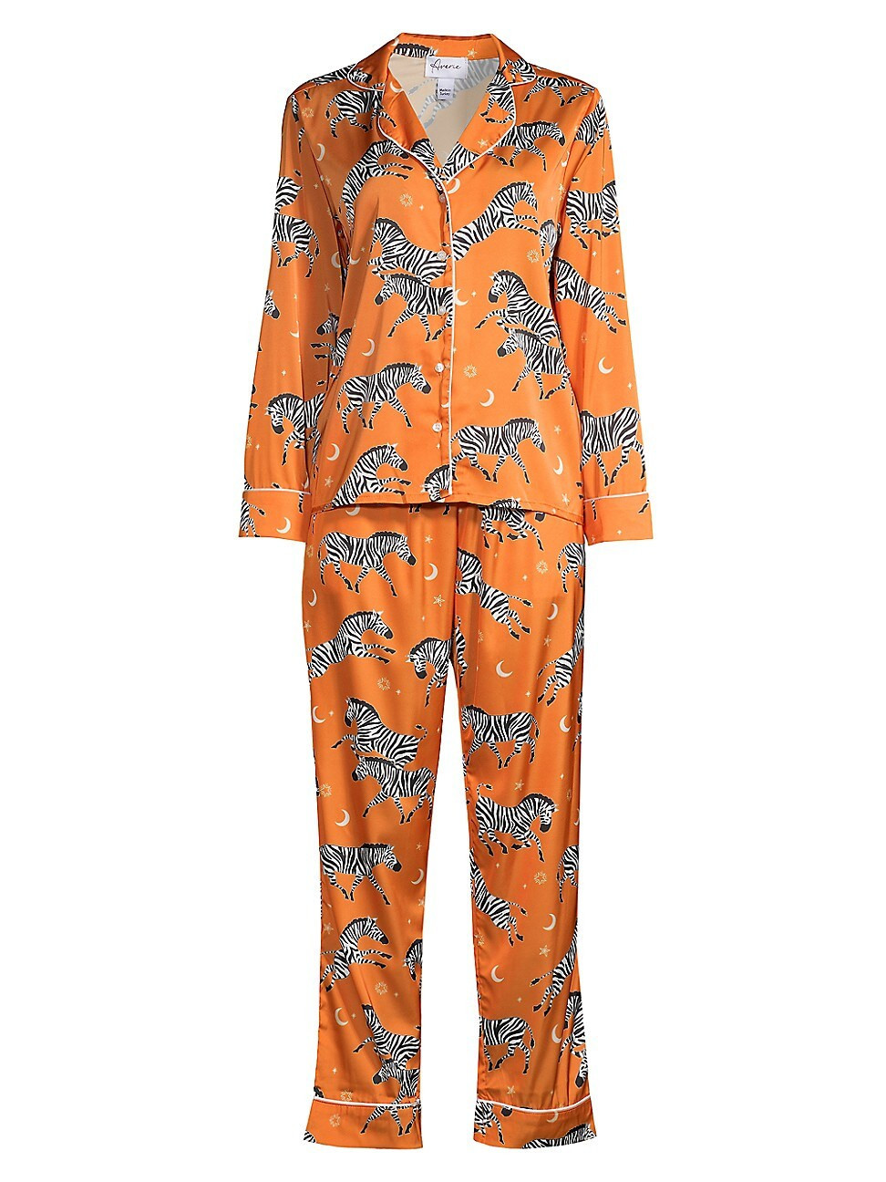 Women's Two-Piece Zebra Print Pajama Set - Orange - Size XS | Saks Fifth Avenue