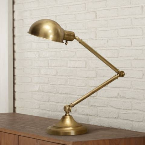 Robert Abbey Kinetic Adjustable Antique Brass Pharmacy Desk Lamp | Lamps Plus