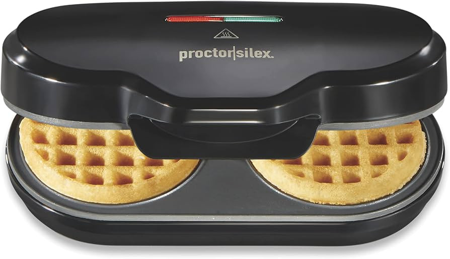 Proctor Silex Double Mini Waffle Maker Machine with 4” Round Non-stick Grids, Makes 2 Personali... | Amazon (US)
