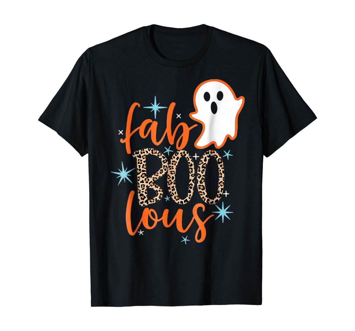 Funny Cute Boo Ghost Halloween Fab-Boo Lous Leopard T-Shirt | Amazon (US)