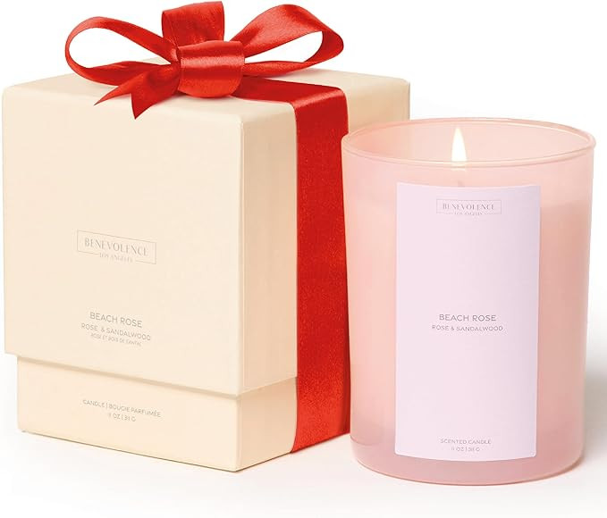 Benevolence LA Scented Candles - Rose & Sandalwood Scented Candle for Home | 11oz, 60-Hour Burn |... | Amazon (US)