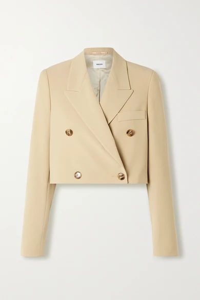Moscot cropped double-breasted woven blazer | NET-A-PORTER (US)